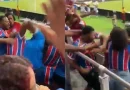 Homem agride duas mulheres durante briga na Fonte Nova em jogo do Bahia.
