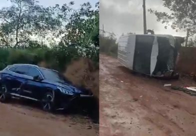 Van tomba em estrada entre Santo Antônio de Jesus e Varzedo e deixa trecho parcialmente interditado.